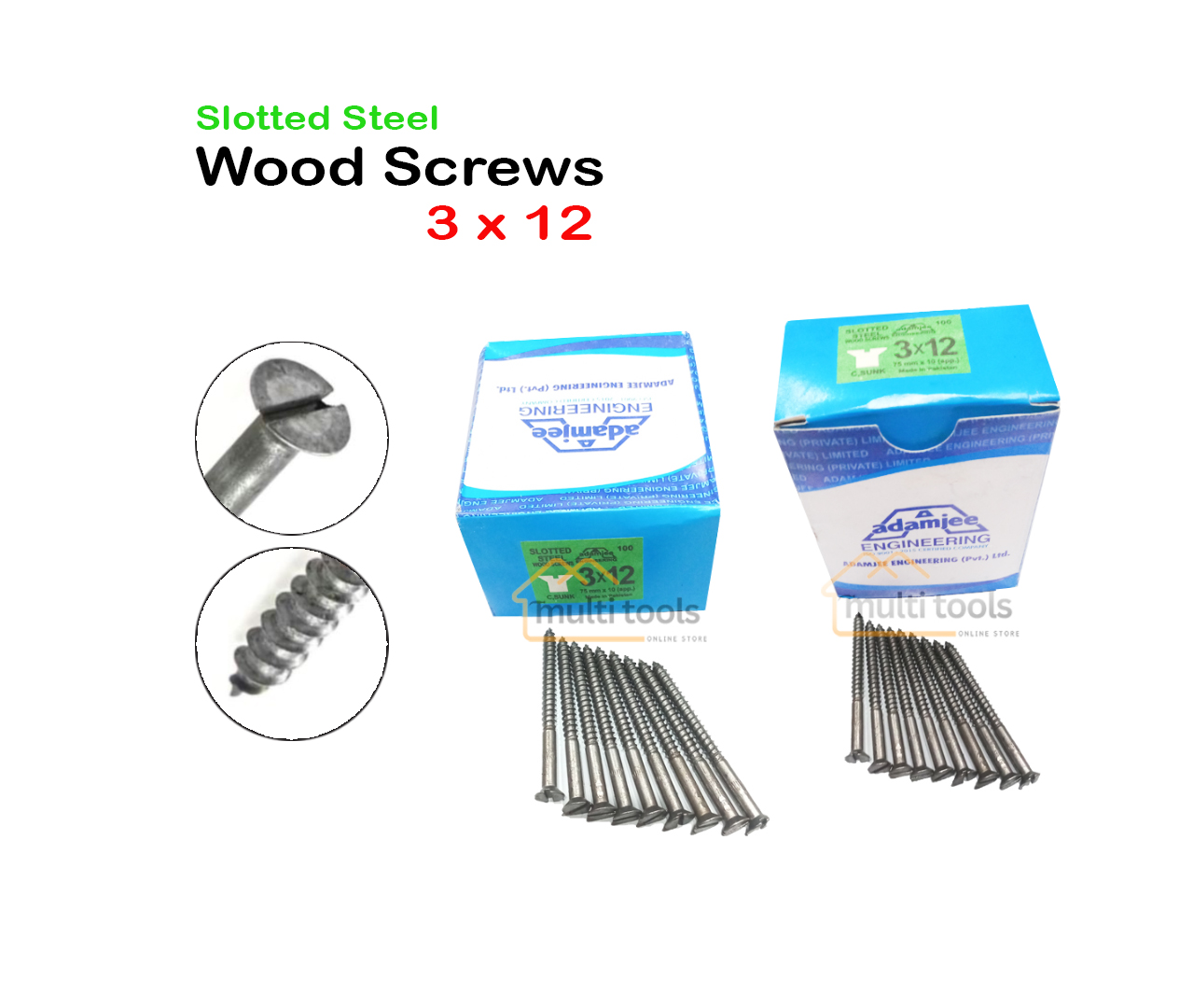Slotted Steel Wood Screws 3 x 12